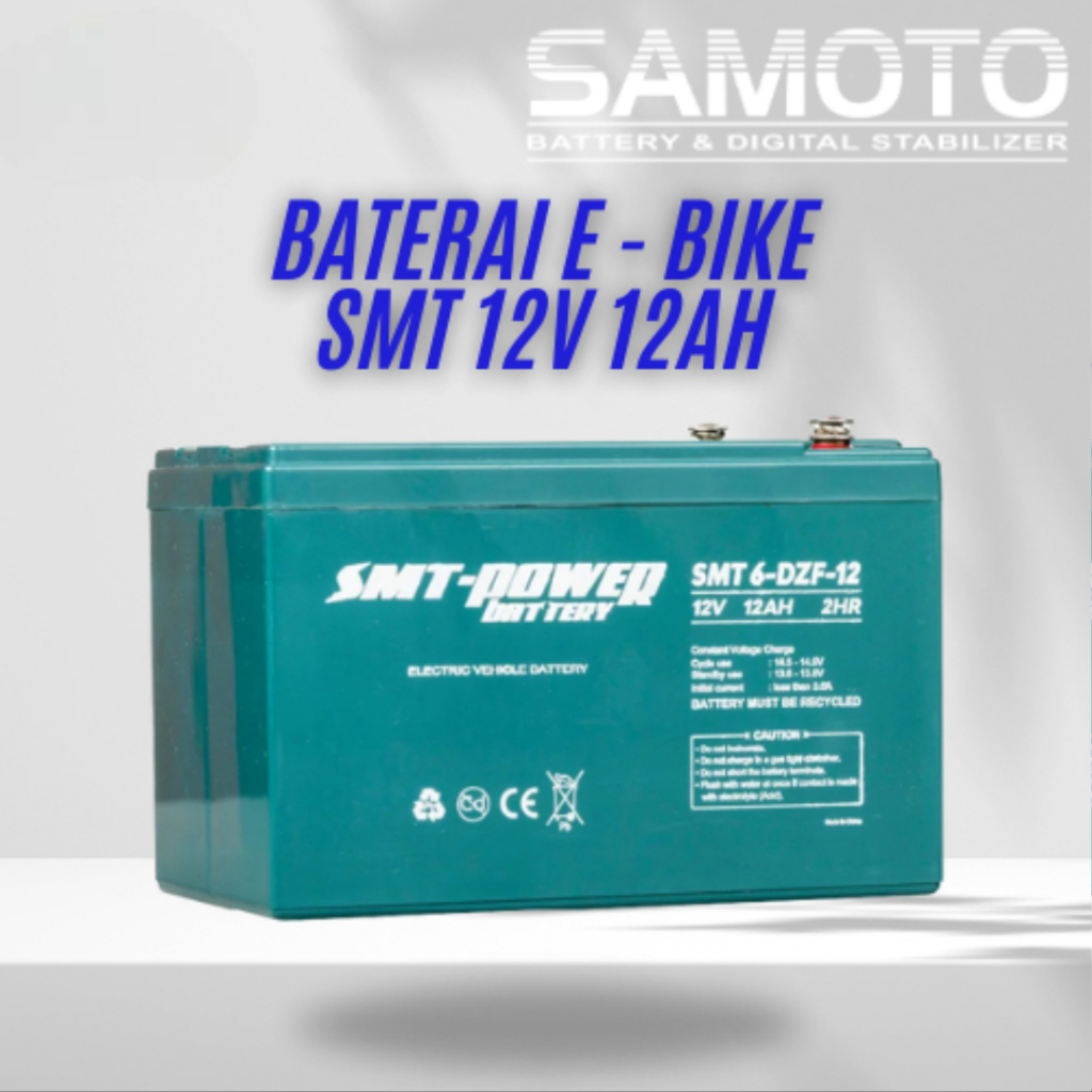Aki Selis Samoto SMT 12v 12ah Sepeda Listrik Motor Listrik Skuter Deep Cycle VRLA AKI SEPEDA LISTRIK