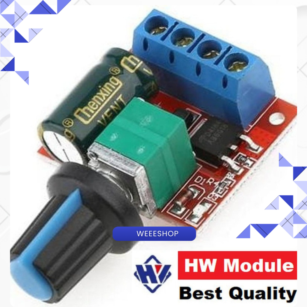 PWM DC 5A 4.5-35V 90W – Controller Dimmer Motor & Lampu LED DC / Speed Regulator 12V