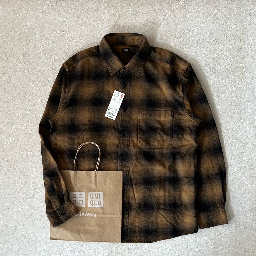 flanel veterano uniqlo brown BNWT sz M