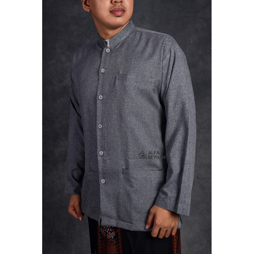 Baju Koko Pria Katun Madinah | Koko Katun Madinah kerah Sangha Alfareyhan