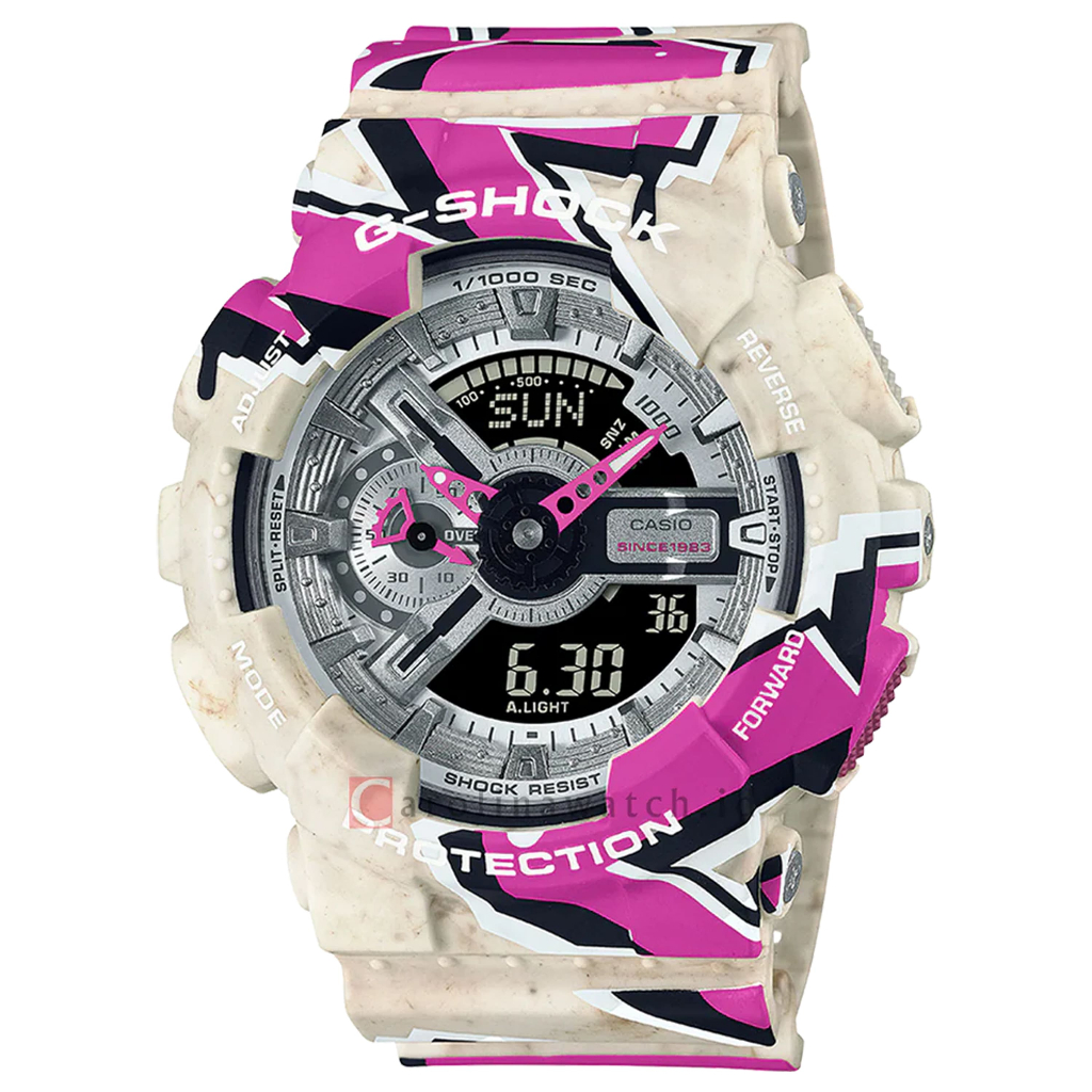 Galery Jam Tangan G-Shock GA-110SS-1ADR Dual Time Rubber Strap