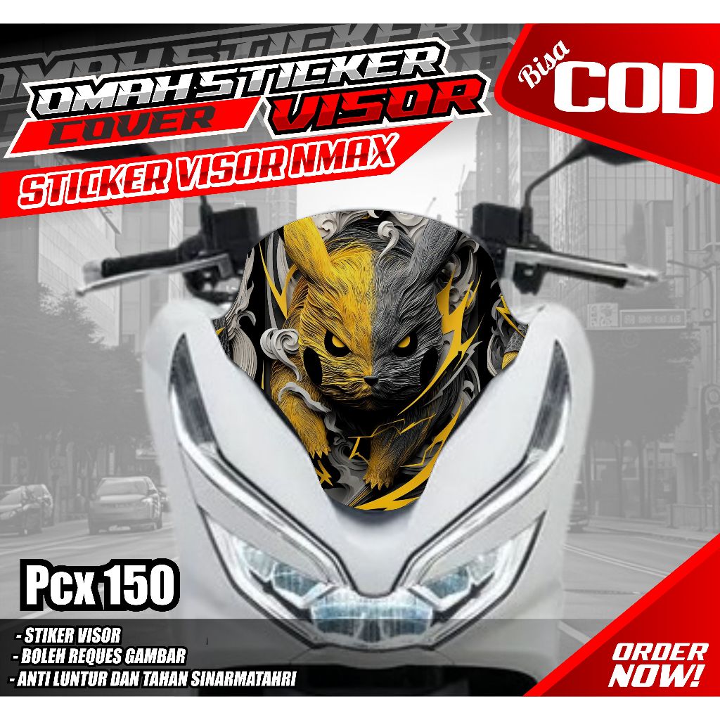 Sticker Visor Pcx 150 / Stiker Visor Pcx 160 / Stiker Visor Pcx 160 New  MOtif Terbaru KS.01