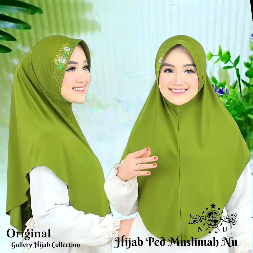 Seragam cantik nu hijab muslimat ped bordir permanen bergo muslimat