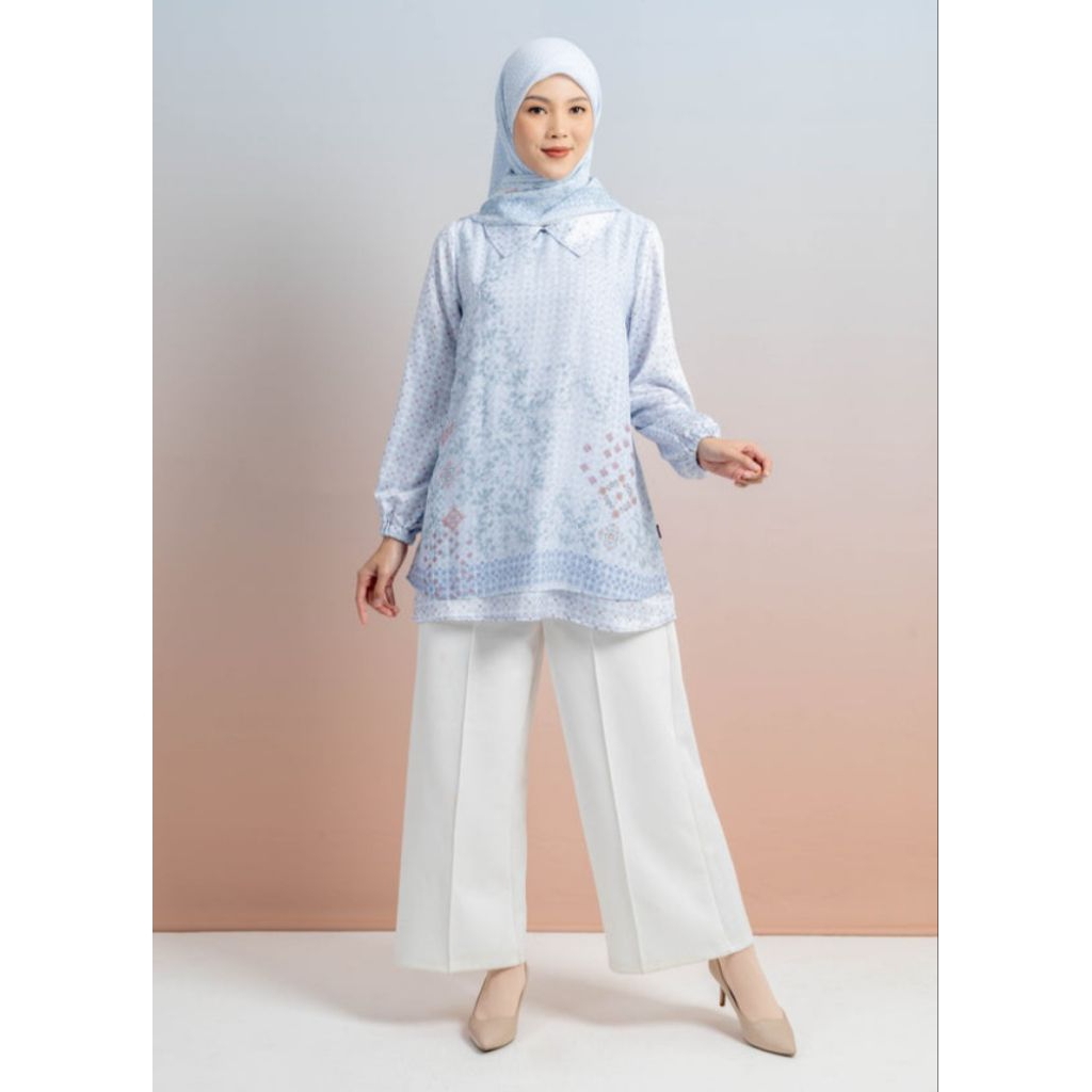 Tunik Wanita Blouse Wanita Elzatta Bahan Satin Chiffon Tunik Satin Chiffon
