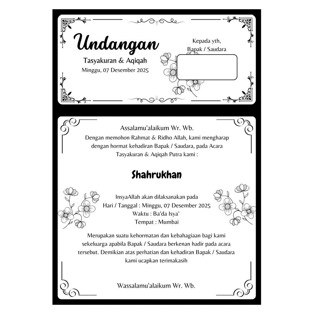 Undangan - Jasa Desain Undangan - Cetak Undangan