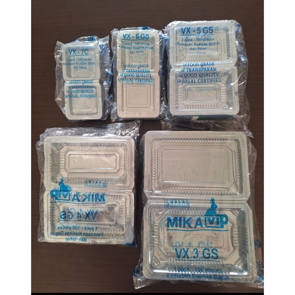 Mika kue merek vip transparan VX-7C, VX-6GS, VX-5GS, VX-4GS, dan VX-3GS 1 pack isi 100 pcs