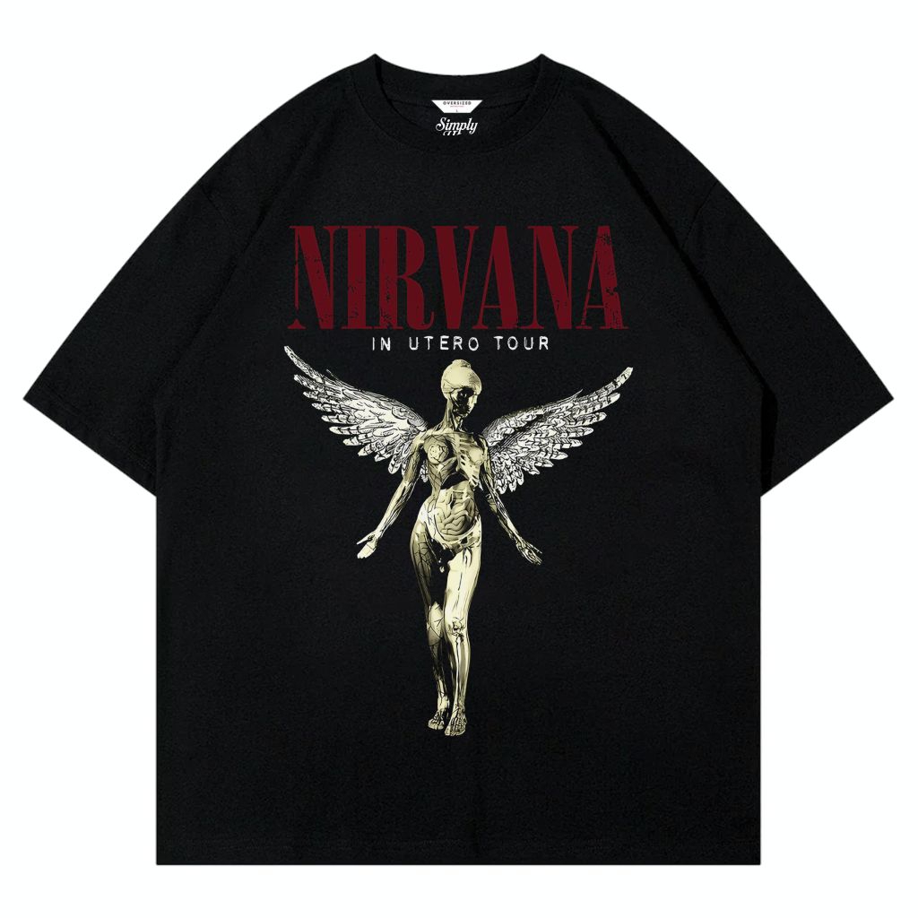 Kaos Boxy Premium Combed 200gsm+ – Desain Nirvana In Utero Tour