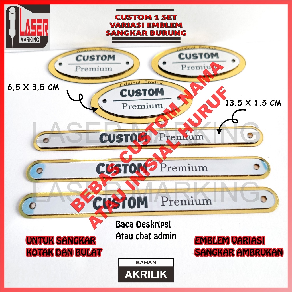FREE CUSTOM NAMA EMBLEM VARIASI SANGKAR AMBRUKAN MODEL EBOD JAYA, EMBLEM SANGKAR BURUNG KOSONGAN.