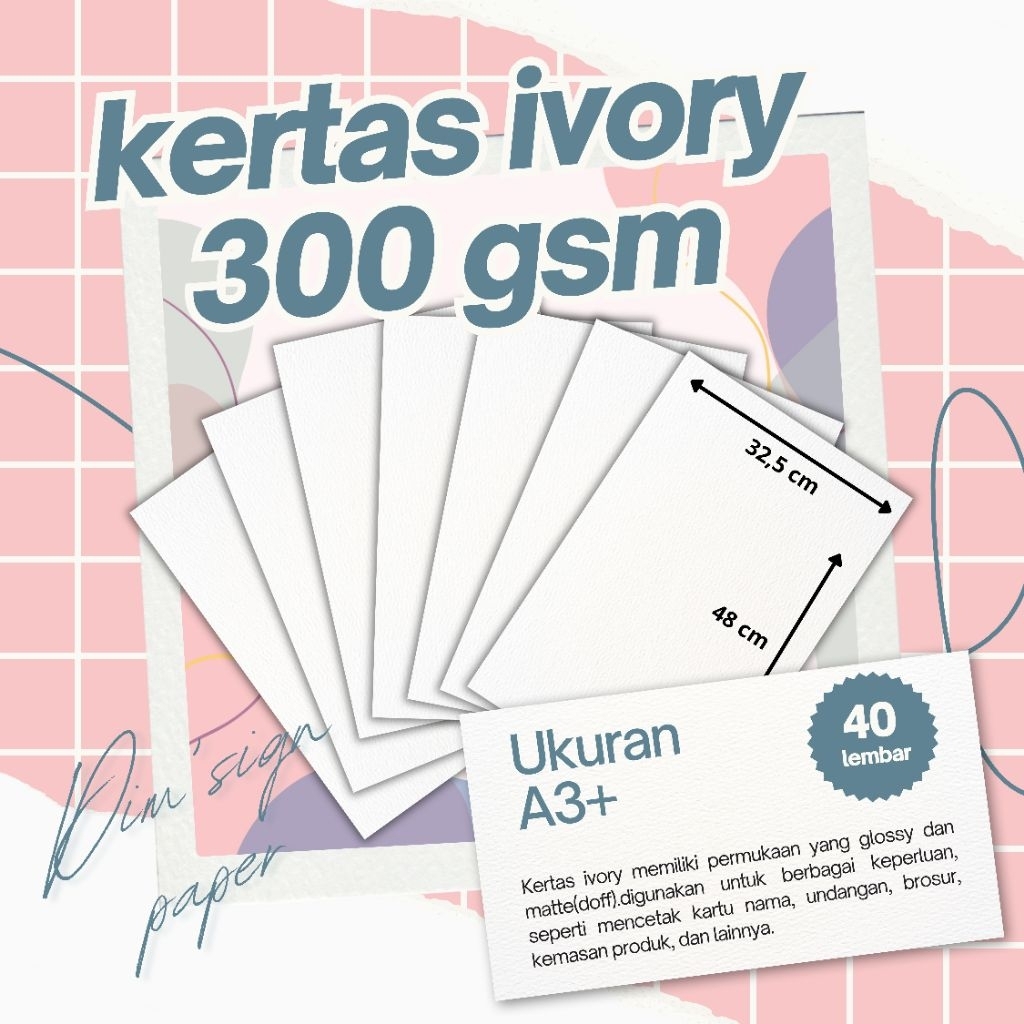 kertas ivory A3+  ketebelan 300 gsm