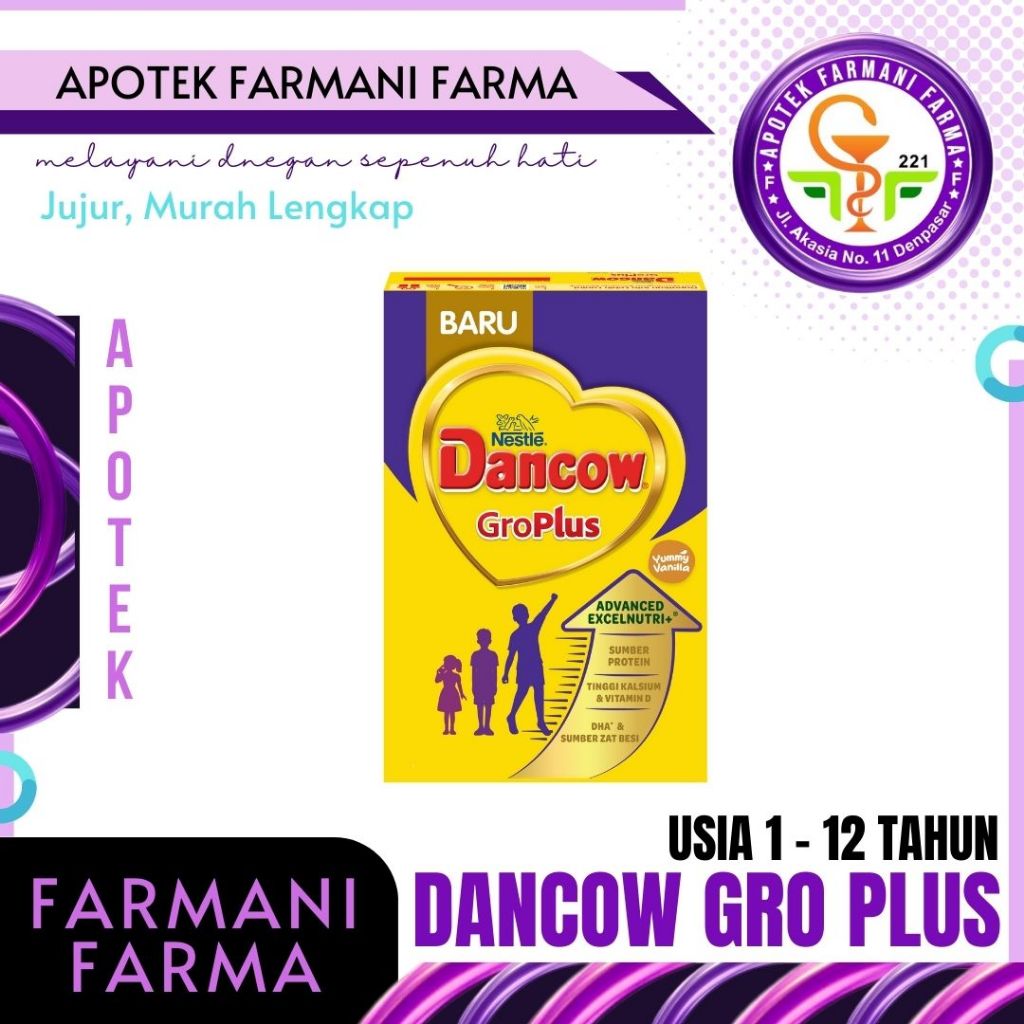 SUSU DANCOW GROPLUS RASA VANILA 400 GR (USIA 1 TH KEATAS)/ SUSU PERTUMBUHAN ANAK/SUSU PRA SEKOLAH/SU