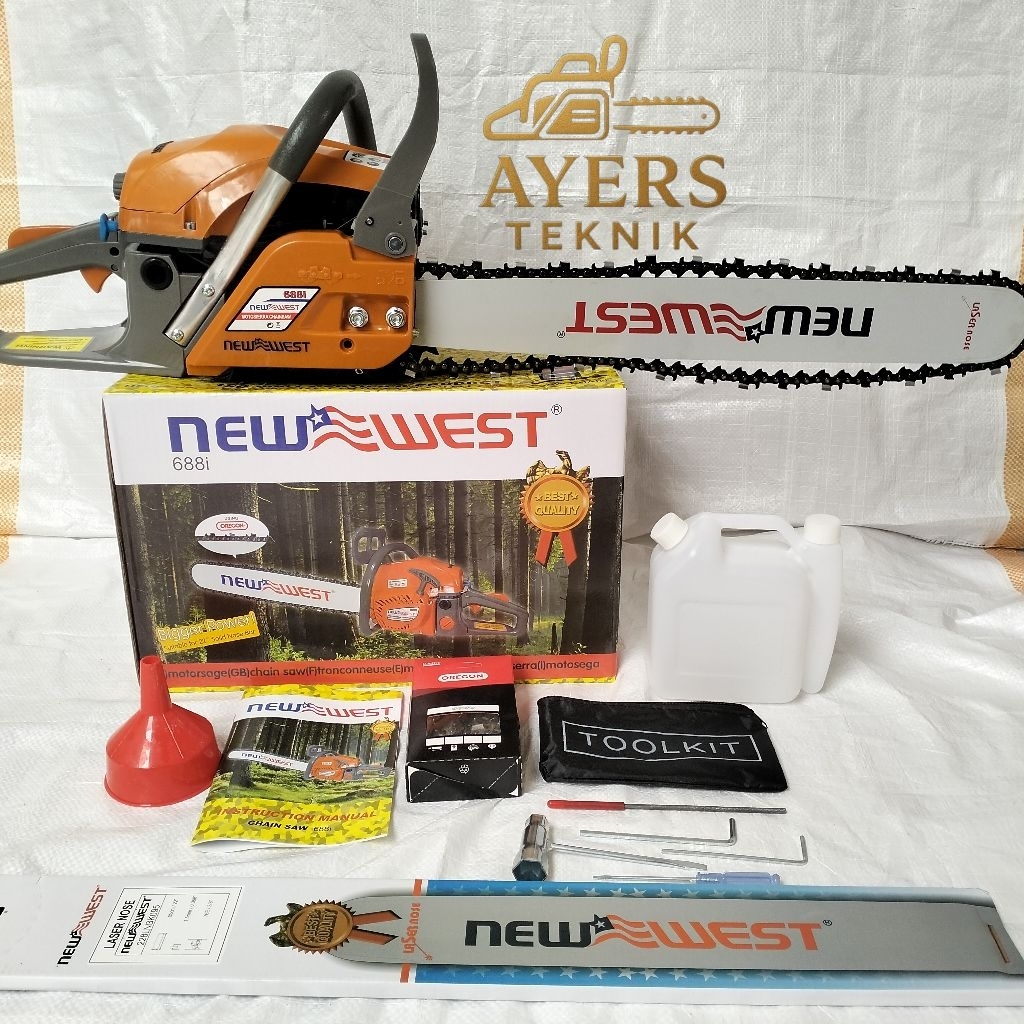 TERMURAH CHAINSAW / SENSO / 688i BAR 22 INCH MESIN GERGAJI KAYU NEW WEST ORIGINAL