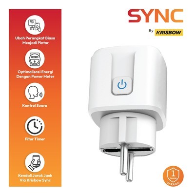 Krisbow Sync Steker Smart Plug Ue Dengan Monitoring Function