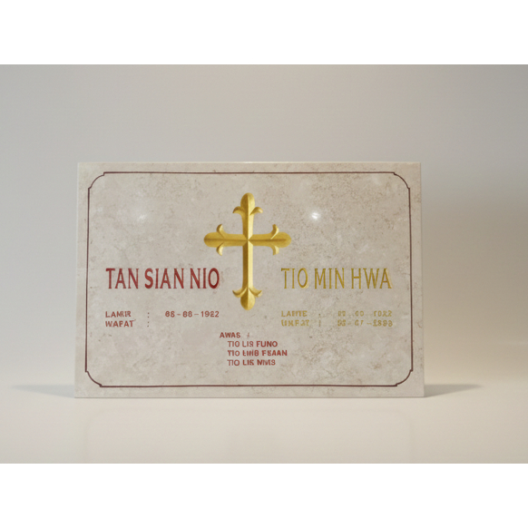 Batu Nisan full Marmer Ukir 40x60 | design bisa custom