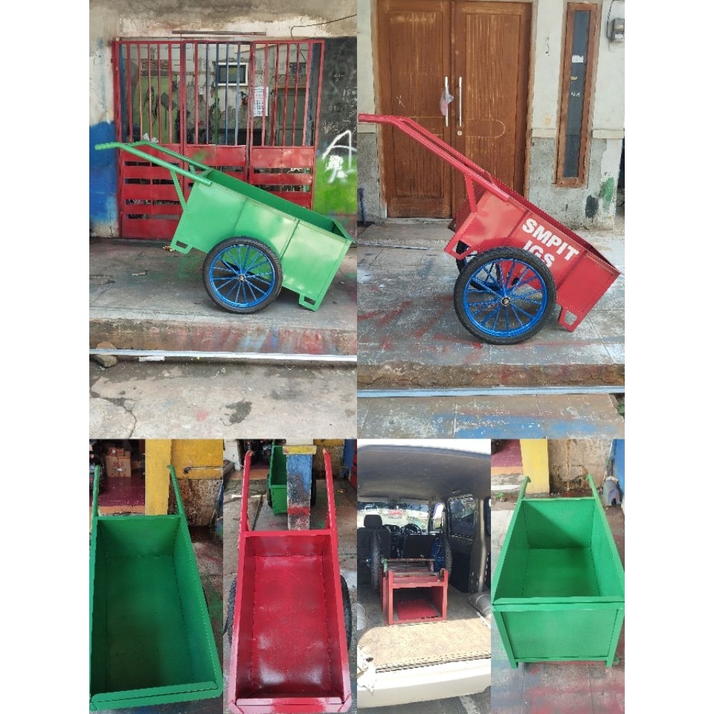 gerobak kayu gerobak besi gerobak sampah kuat dan berkualitas