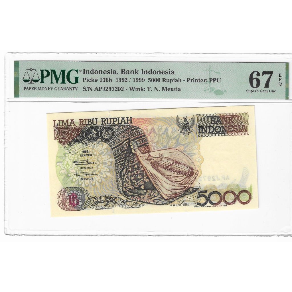 Uang PMG 67 EPQ Sasando Rote 5000 Rupiah
