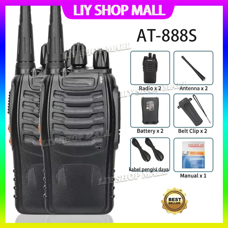 Ht Mini Jarak Jauh 2 Units Walkie Talkie 10km(Max) 2800mAH HT Wlan UHF520MHz Handy Talky Waterproof 