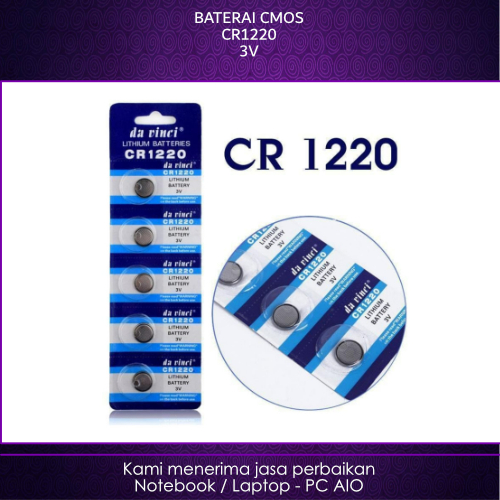 Baterai CMOS CR1220 ML1220 Model Kecil