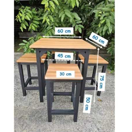 Meja Kursi Cafe / Meja Kursi Resto / Meja Kursi Outdoor - Full Kayu Solid
