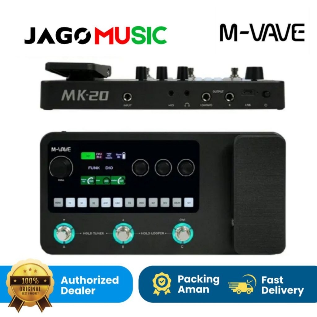 Effect Gitar M-Vave MK 20 Efek MVave MK20 Efek Digital Mvave MK-20 Multi-Effects Processor for Guita