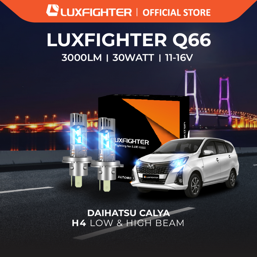 LUXFIGHTER Q66 H4 LAMPU MOBIL LED DAIHATSU CALYA PNP