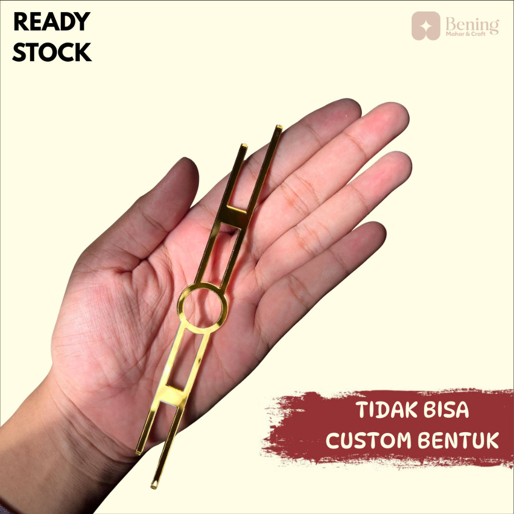 Garis O Akrilik Cermin Emas / Perak GARIS DEKORASI MAHAR SUDUT MAHAR EMAS DEKORASI MAHAR EMAS