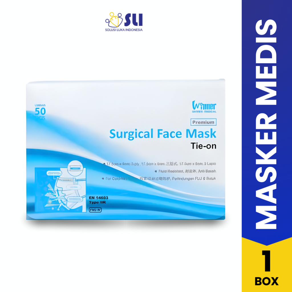 FREE NOT TO BUY - FACE MASK SURGICAL TIE ON 3 PLY MASKER TALI - WINNER