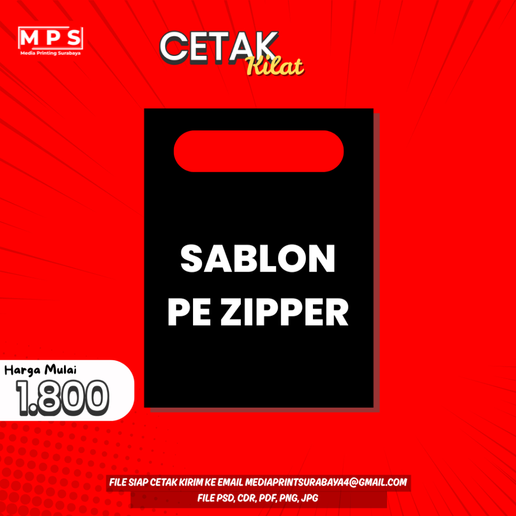 SABLON PLASTIK PE ZIPPER HITAM