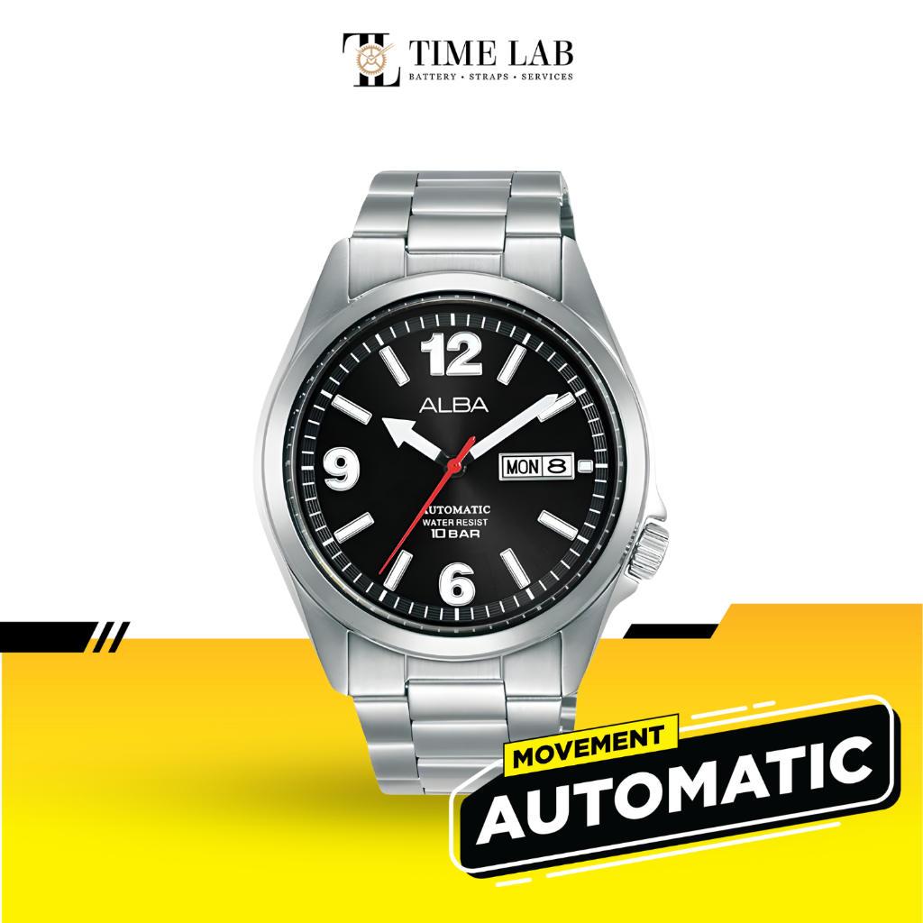 JAM TANGAN PRIA ALBA AL4405X1 / AL4405 AUTOMATIC STAINLESS STEEL ORIGINAL TIMELAB