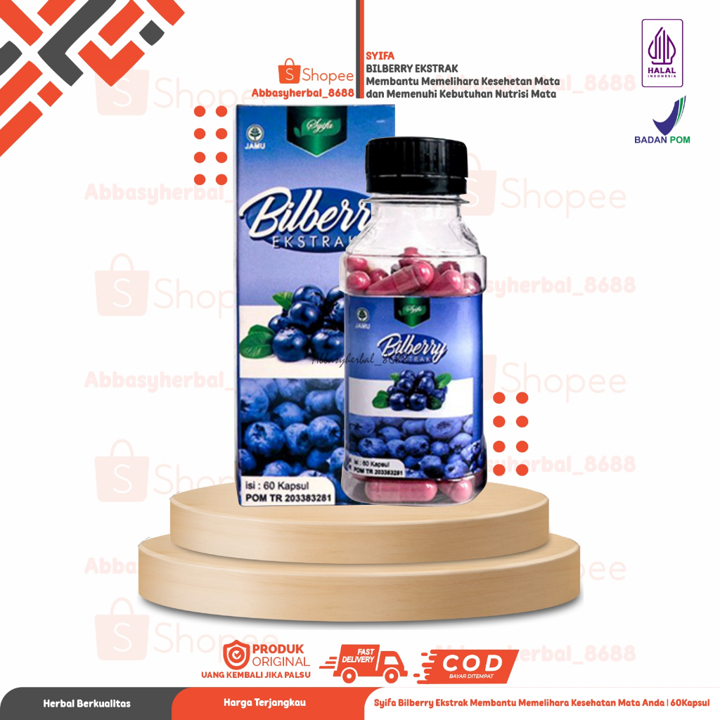 Abbasy Herbal_Kapsul Bilberry Syifa Herbal Kesehatan Mata isi 60 Kapsul