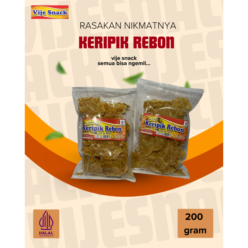 Keripik Rebon 200 gr, Vije Keripik Udang Rebon Vije – Rebon Crispy Pedas / Original | Snack Renyah G