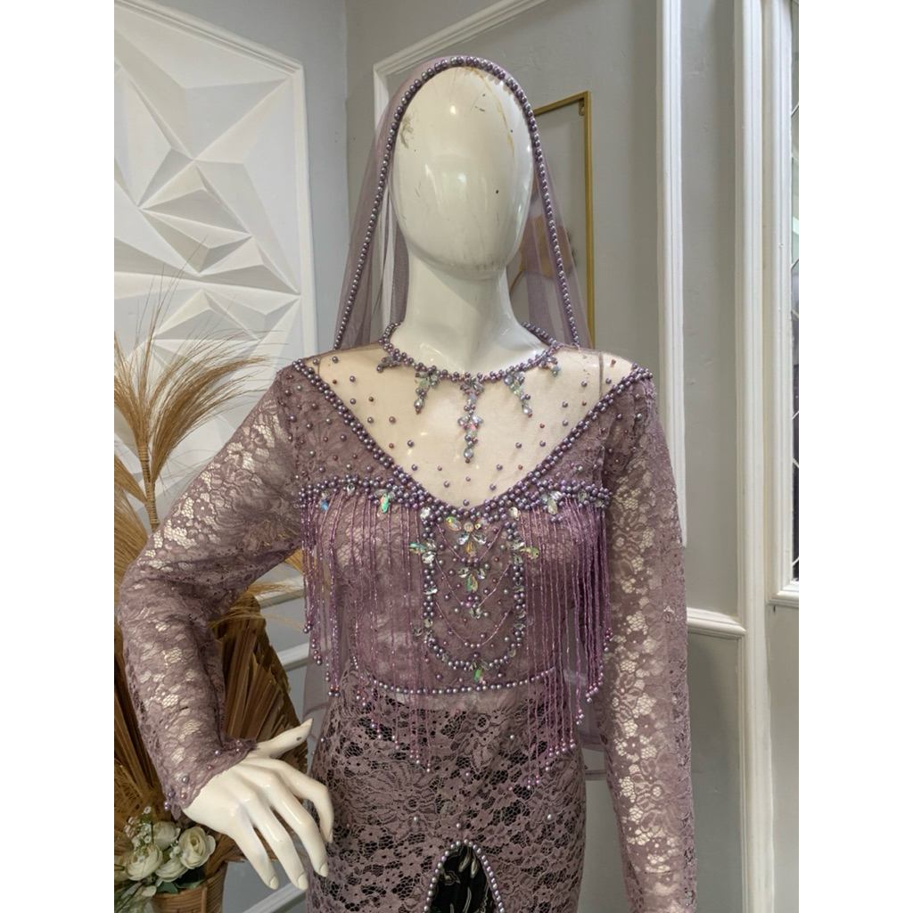 kebaya ekor juntai dada jumbo free veil