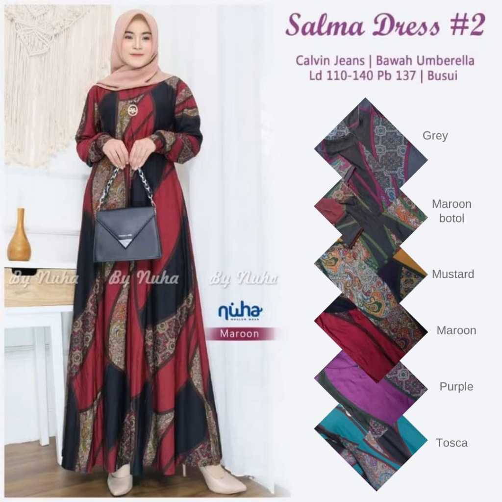 salma dress 2 by nuha restok