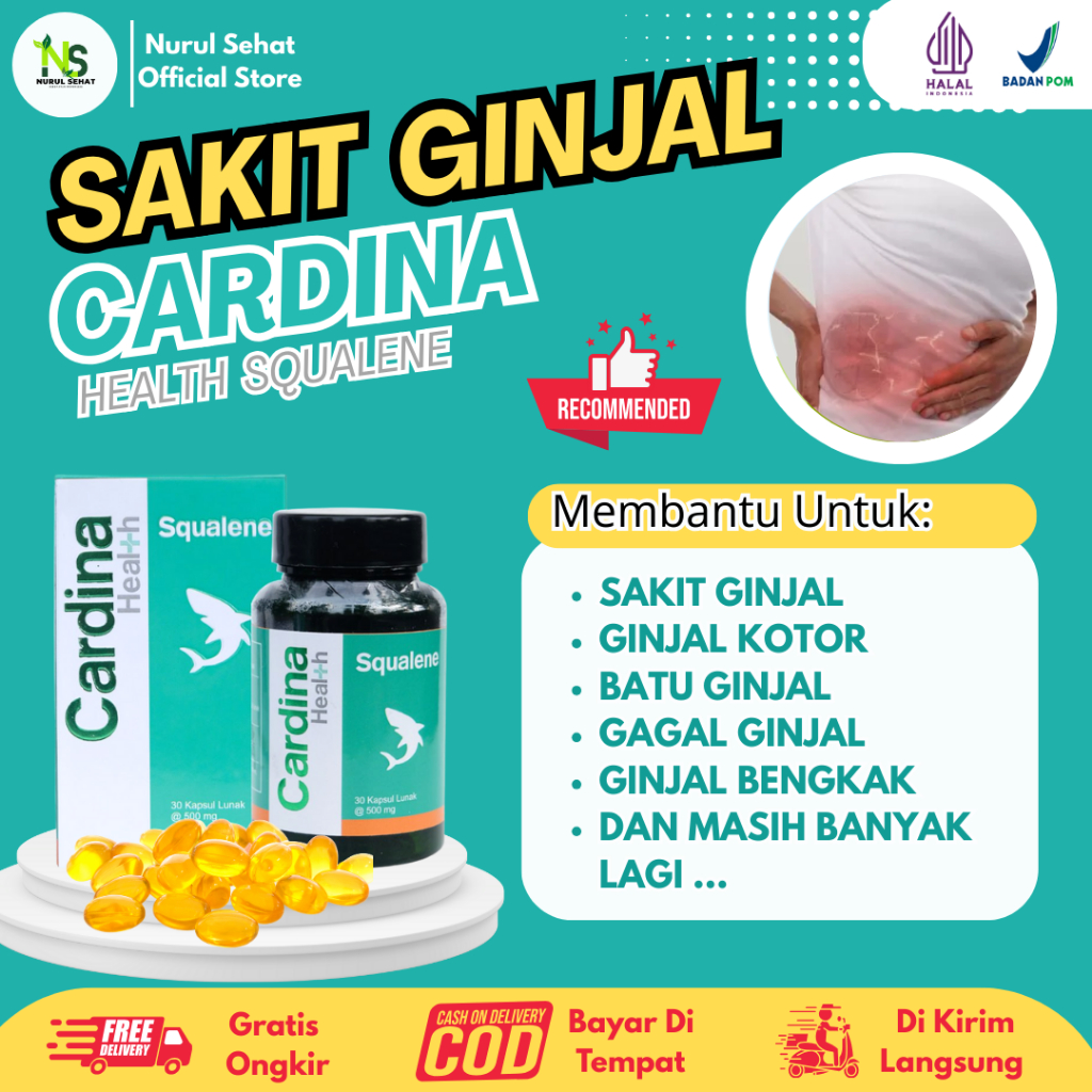 Obat Sakit Ginjal, Ginjal Kotor, Batu Ginjal, Gagal Ginjal, Ginjal Bengkak, Sudah Halal & Bpom Cardi