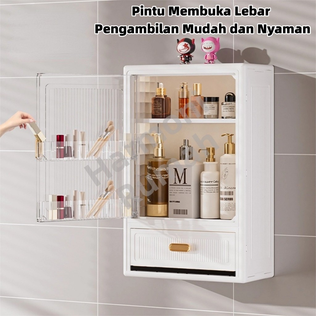 Lemari Plastik Kamar Mandi Dinding Rak Dinding Tempel Rak Kamar Mandi Tempel Rak Bumbu Dapur Dinding
