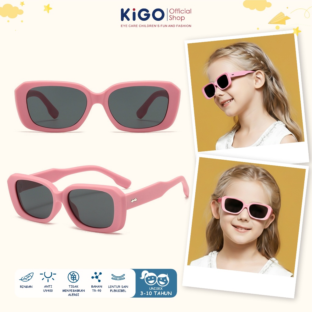 KIGO Kacamata Anak Model oval Sunglasses Fashion Kids Laki Laki Perempuan Polarized 2156