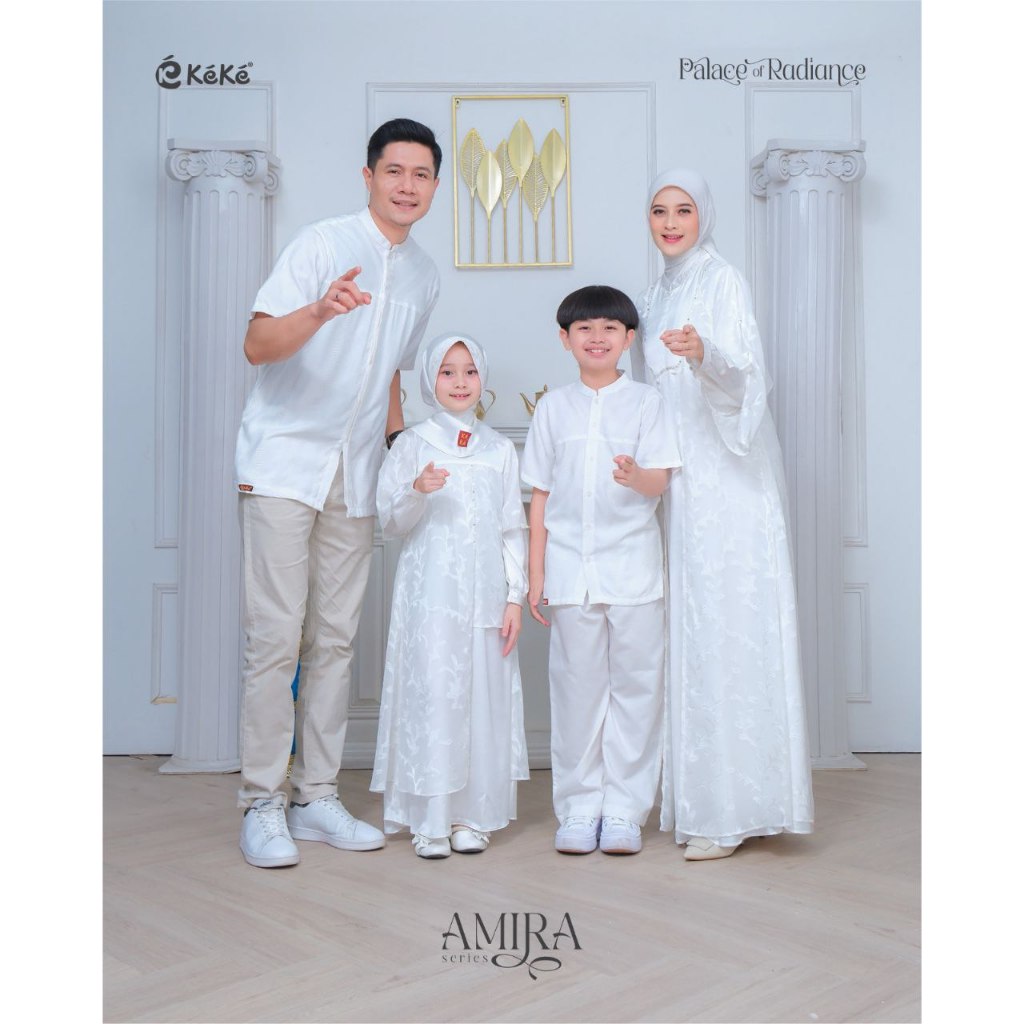 SARIMBIT 2026 BY KEKE AMIRA WHITE TERBARU GAMIS & KOKO FAMILY SET KEKINIAN LEBARAN TERMURAHHH