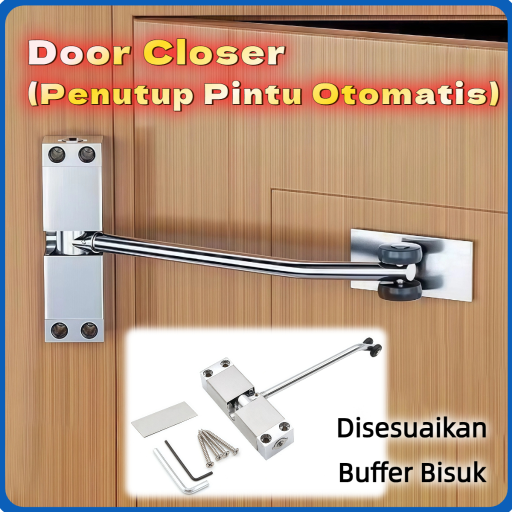 Door Closer Penutup Pintu Otomatis Engsel Pintu Otomatis Spring Door Closer Paduan Aluminium Dapat