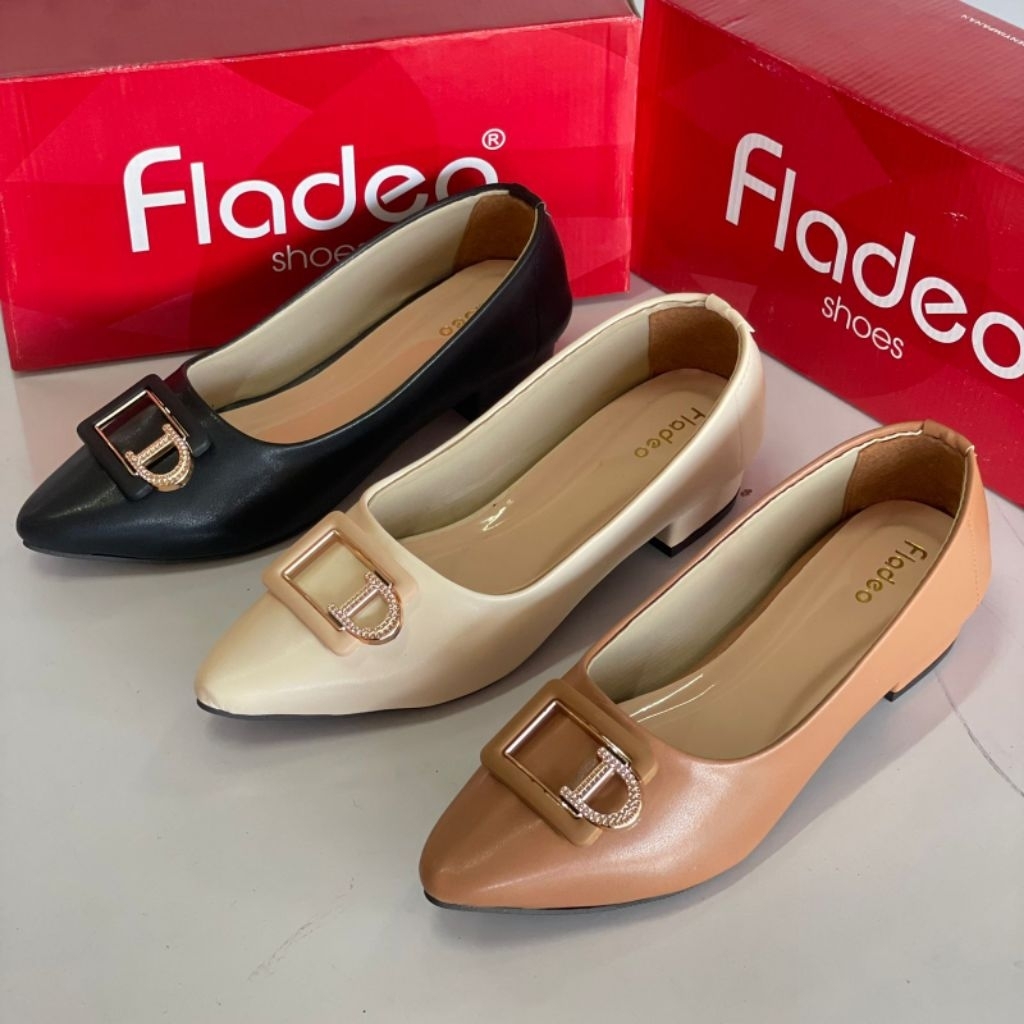 sepatu kerja Pantofel wanita heels 3cm fladeo L05 Trendy terbaru
