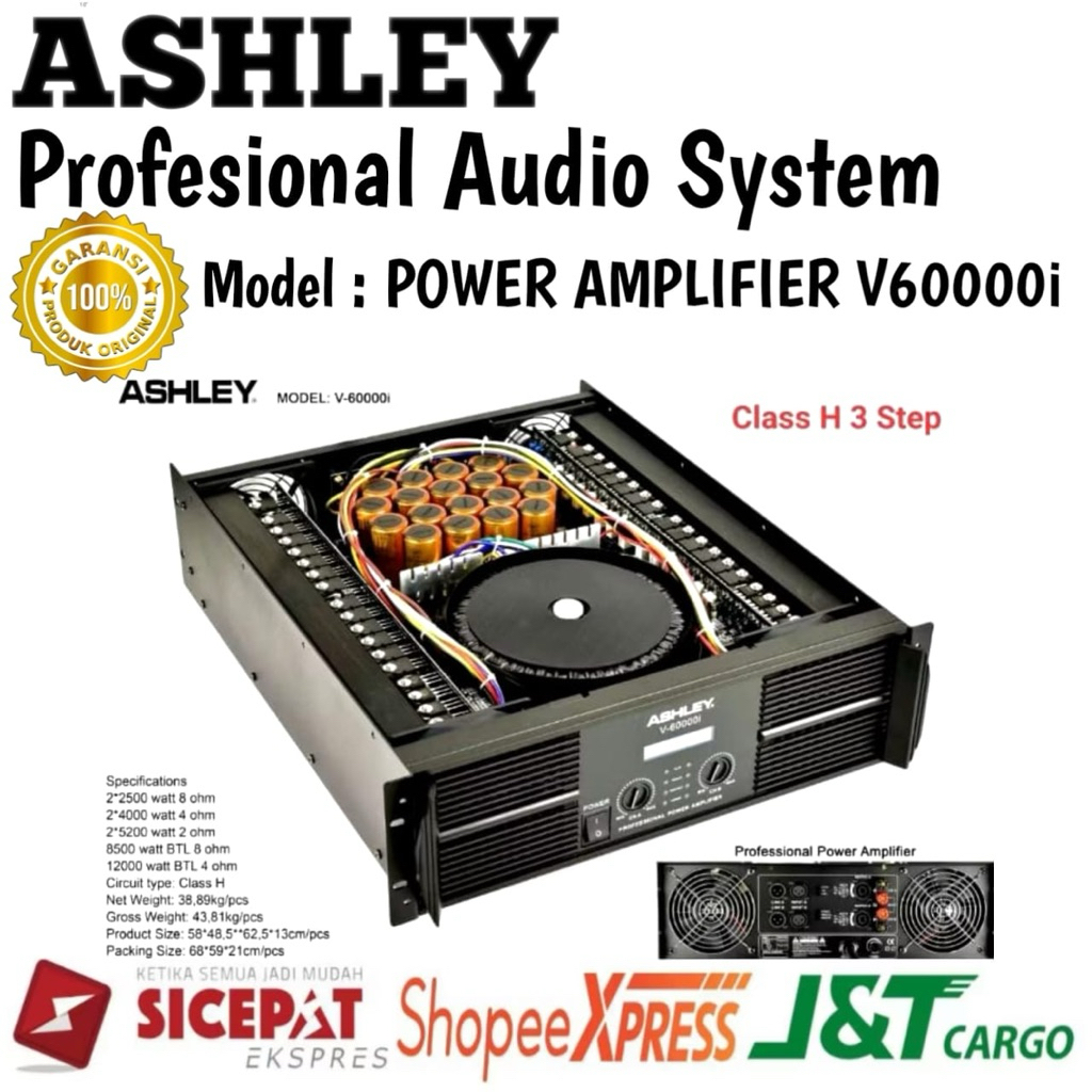 Power Amplifier Ashley V60000i Original Power Amplifier Ashley Class H