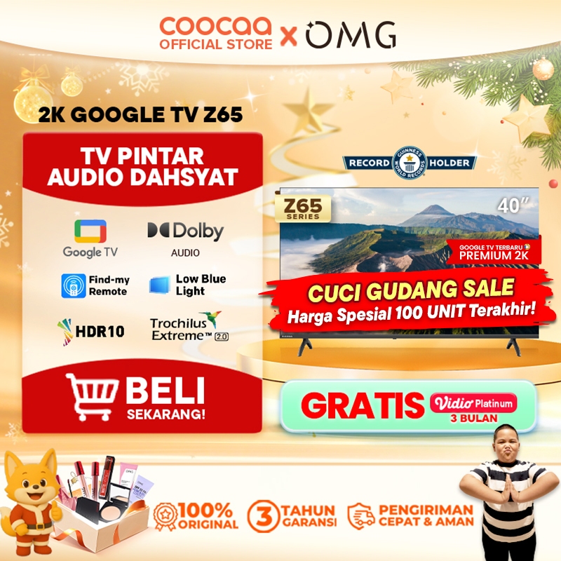 NEW COOCAA 40 inch Z65 -  GOOGLE TV - 2K LED-TV  - HDR 10 - Flicker Free - Low Blue Light - Eye Care