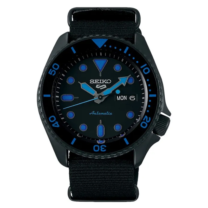 JAM TANGAN Seiko SRPD81K1 Seiko 5 Automatic Black Blue Nylon Strap