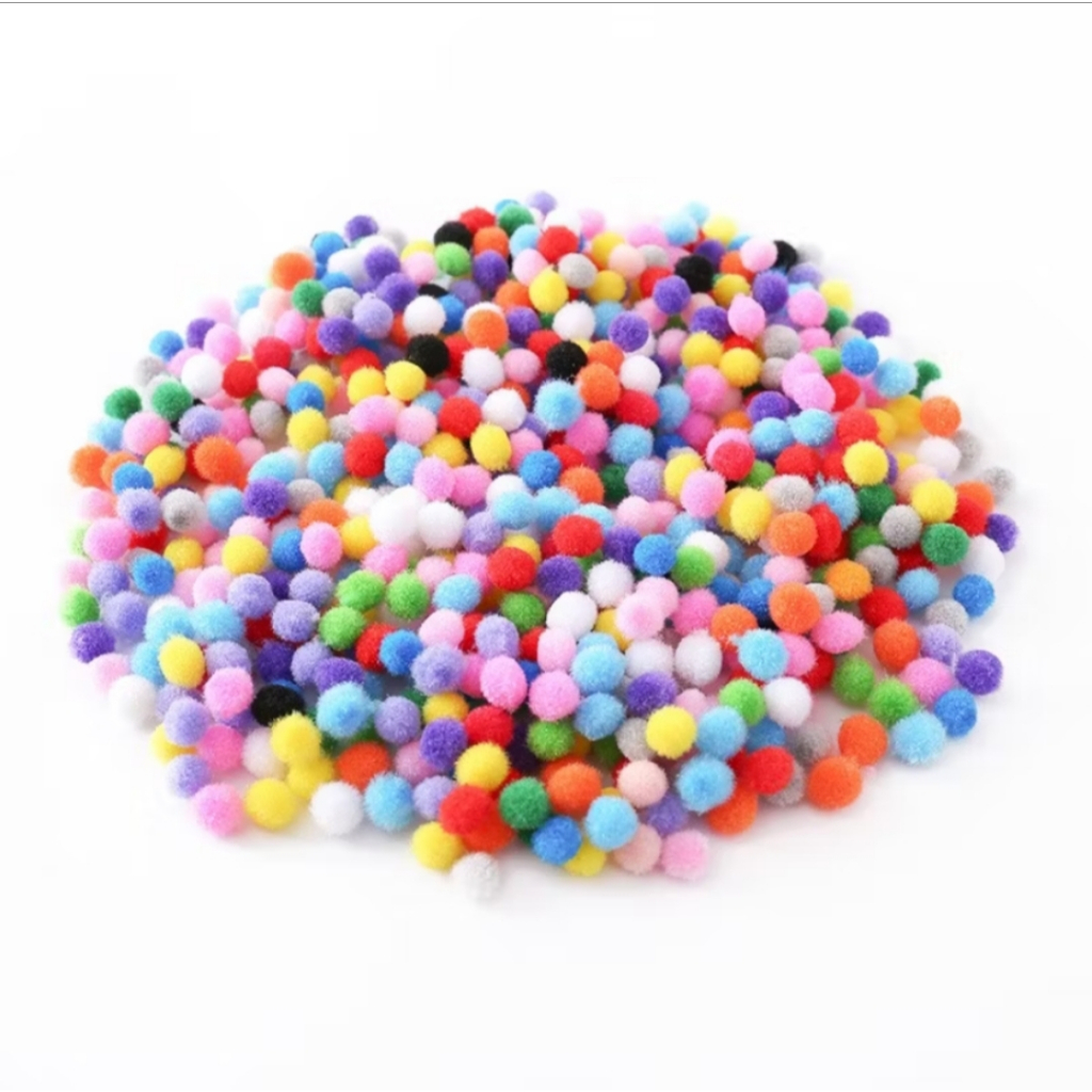 Pompom Ukuran 2,5 Cm isi 25 pcs, 50 pcs dan 100 pcs /Pompom Warna Warni /Pompom Mainan Edukasi