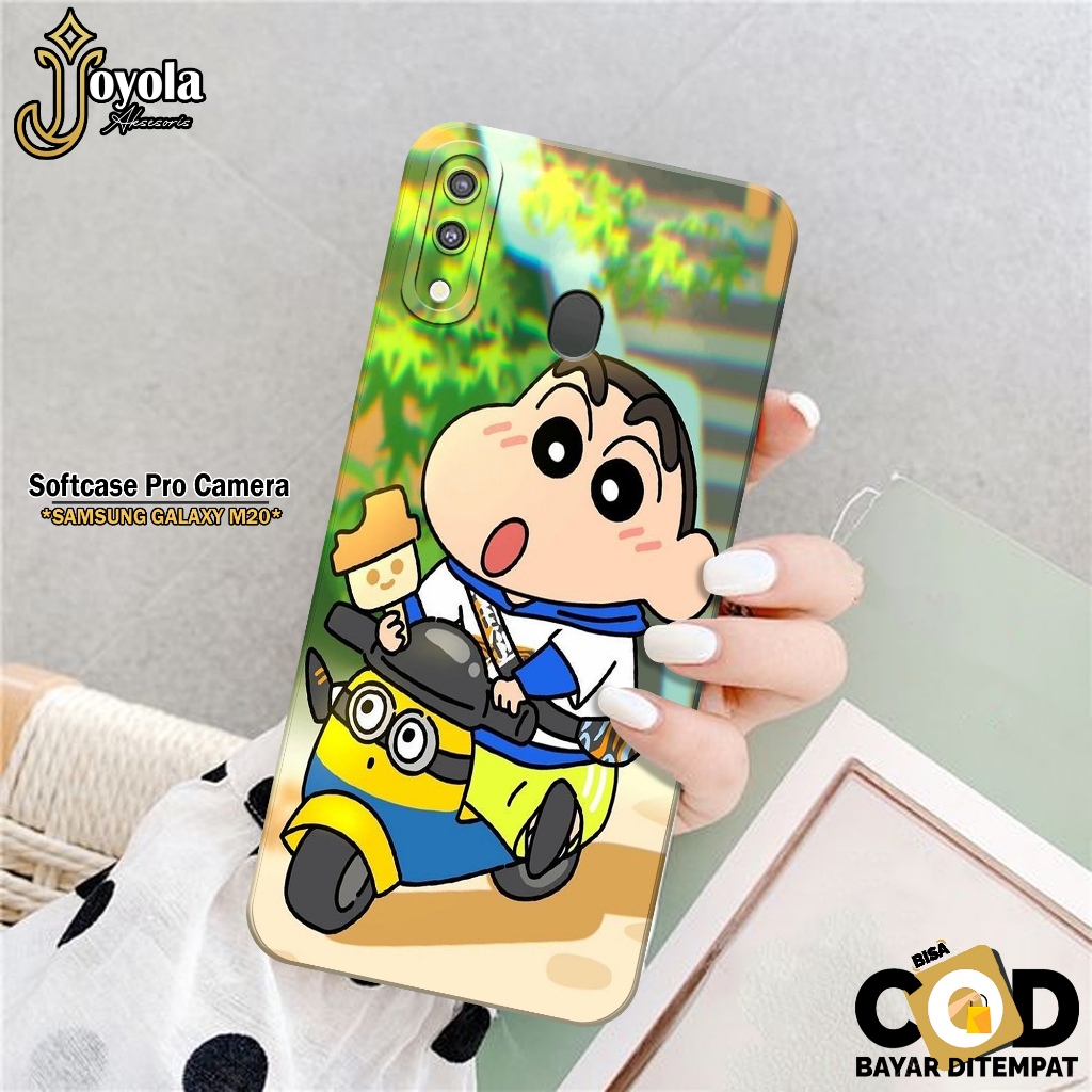 JOYOLA Case Samsung Galaxy M20 - Fahion Case Kartun - Softcase Samsung Galaxy M20 - Pro Camera - Cas