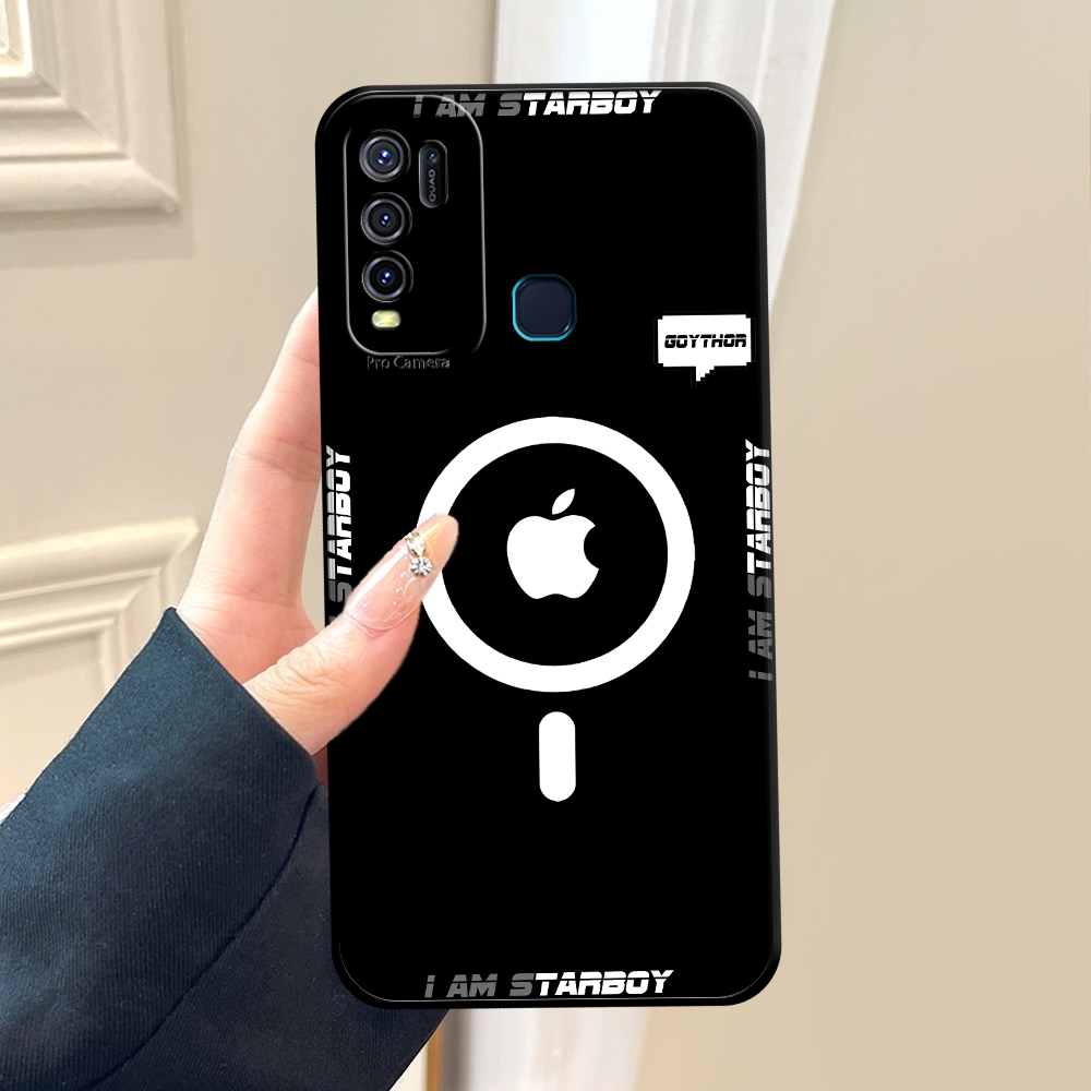 Premium Casing Hp Untuk VIVO Y30 / Y30i / Y50 Desain MAGSAFE RING IPHONE - Case Silikon Softcase Tre