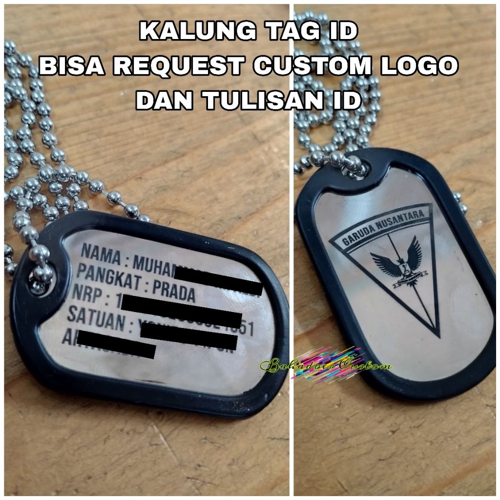 KALUNG MILITER KALUNG TENTARA KALUNG TNI KALUNG POLRI KALUNG BRIMOB KALUNG ID TAG TNI POLRI BISA REQ