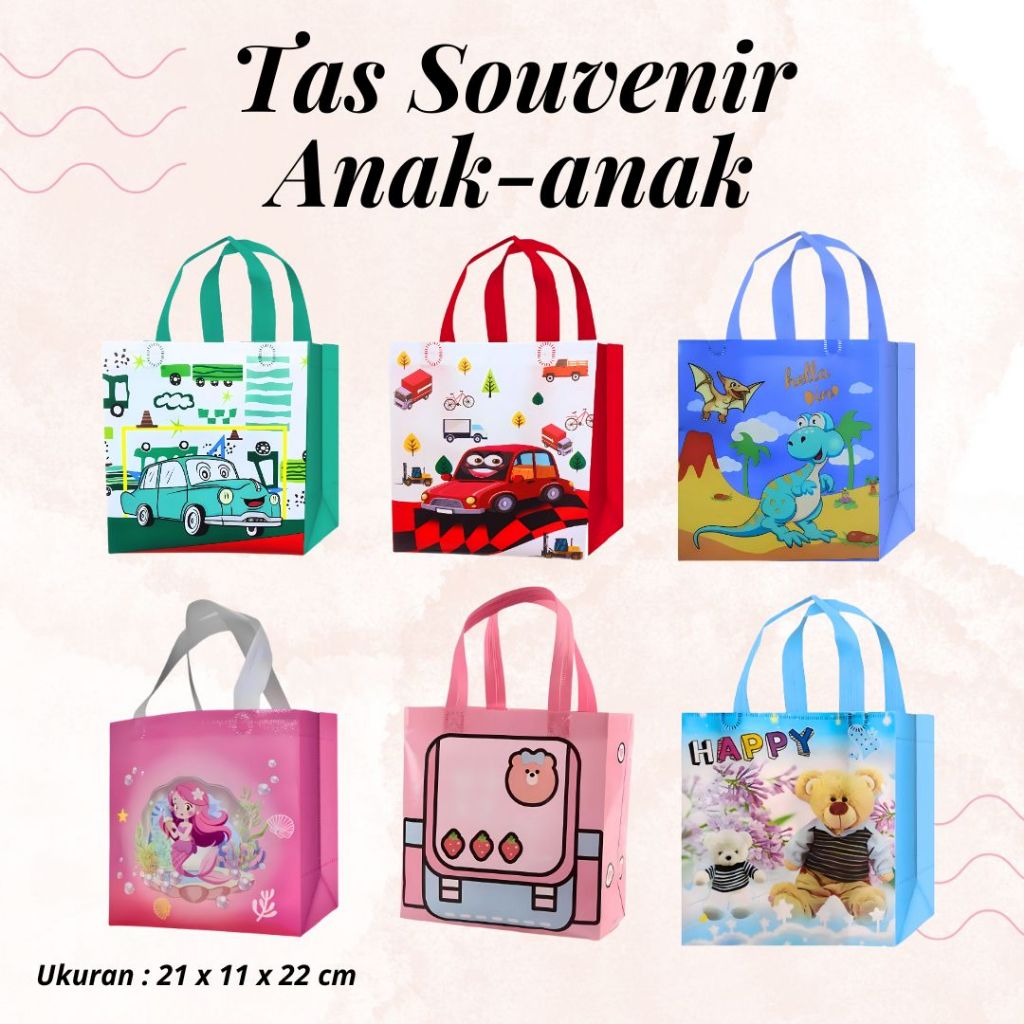 Tas Souvernir Ultah Anak-anak/Tas Bingkisan Ulang Tahun/ Tas Bekal Murah Tebal/Tas Ultah lucu