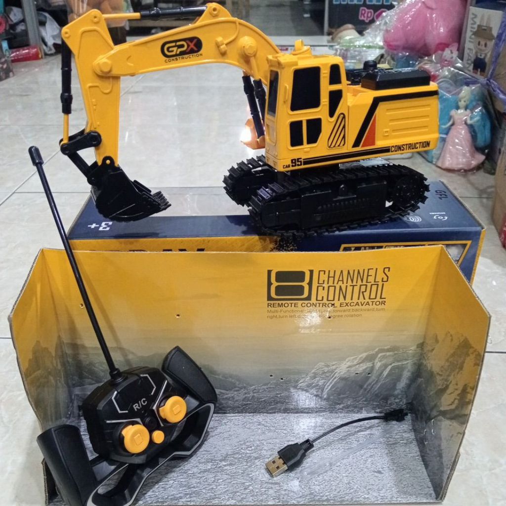 mobilan remot control excavator smoke..