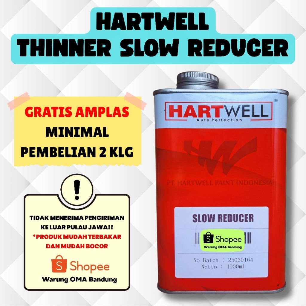 Hartwell Thinner SLOW REDUCER (LTR) - Perawatan Cat Kendaraan Mobil Motor