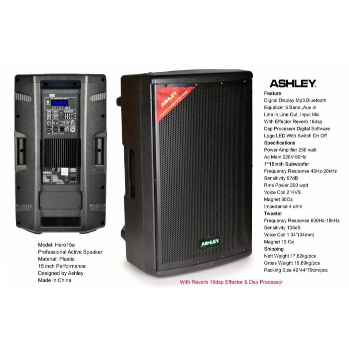 ASHLEY HERO 15A Speaker Aktif 15 inch 15 A / Speaker Aktif Ashely 15 Inch