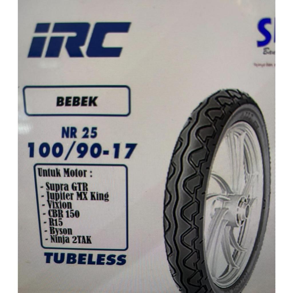 BAN LUAR IRC TUBELESS 100/90-17 NR25 TUBELESS MEGAPRO VERZA BELAKANG 100 90 17